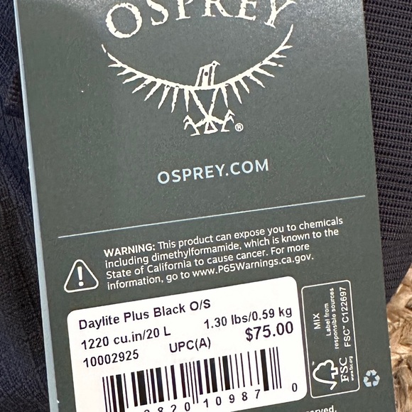 Osprey Daylite Plus Backpack – Black – New With Tags - Picture 6 of 6